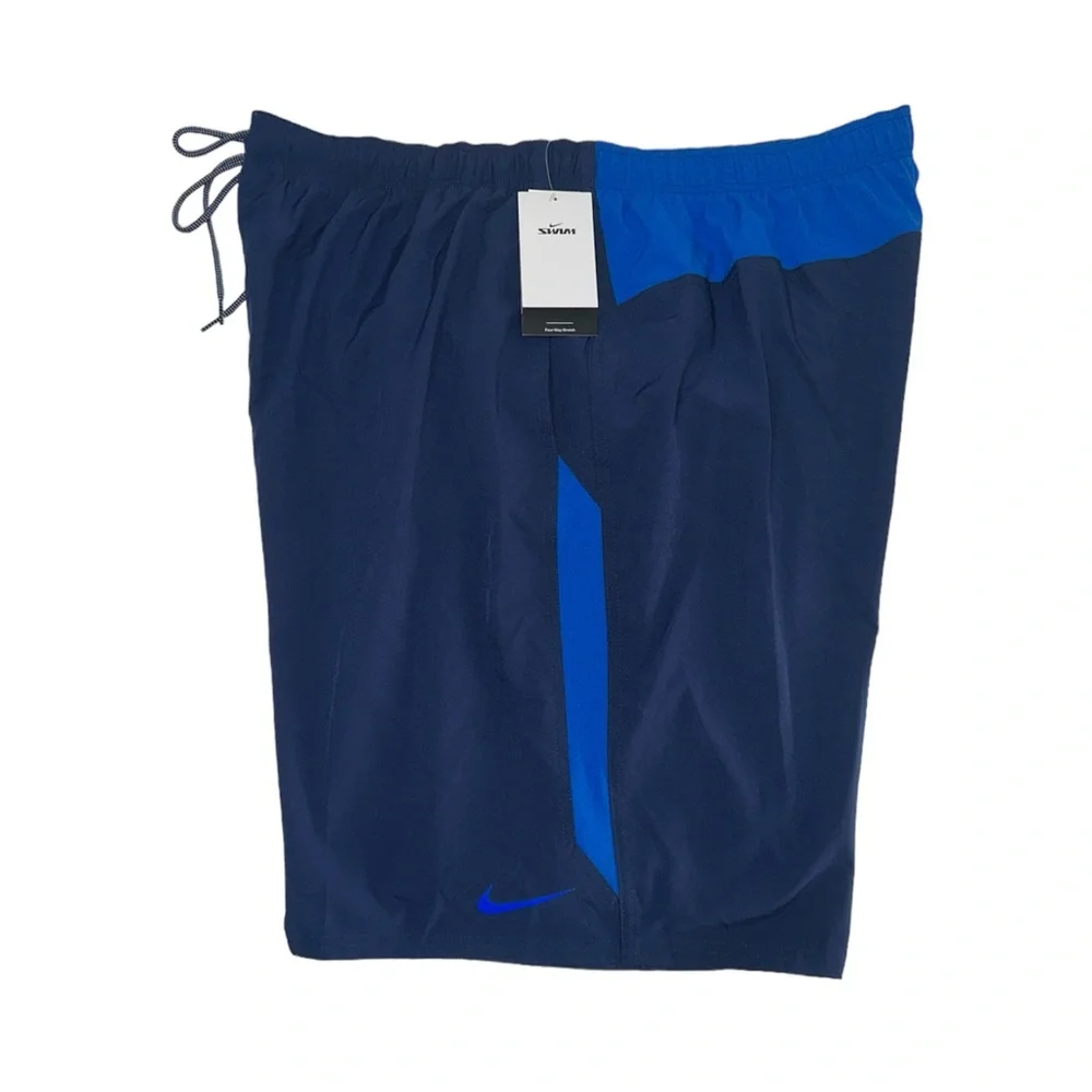 NWT Nike Men's Swim Trunks 4XLT Contend Water-Repellent Colorblocked Navy Blue - Picture 5 of 13